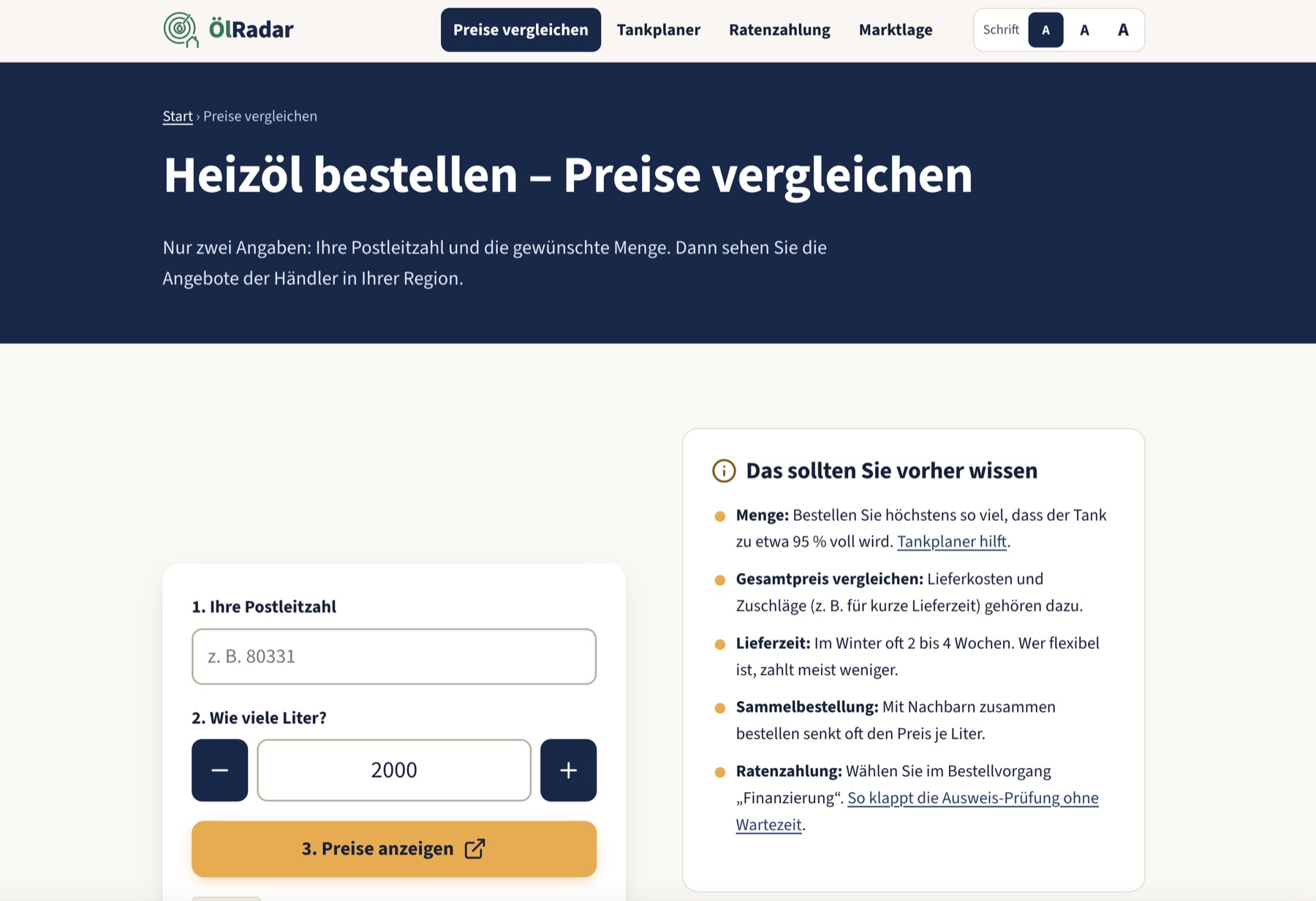 Screenshot oelradar.com